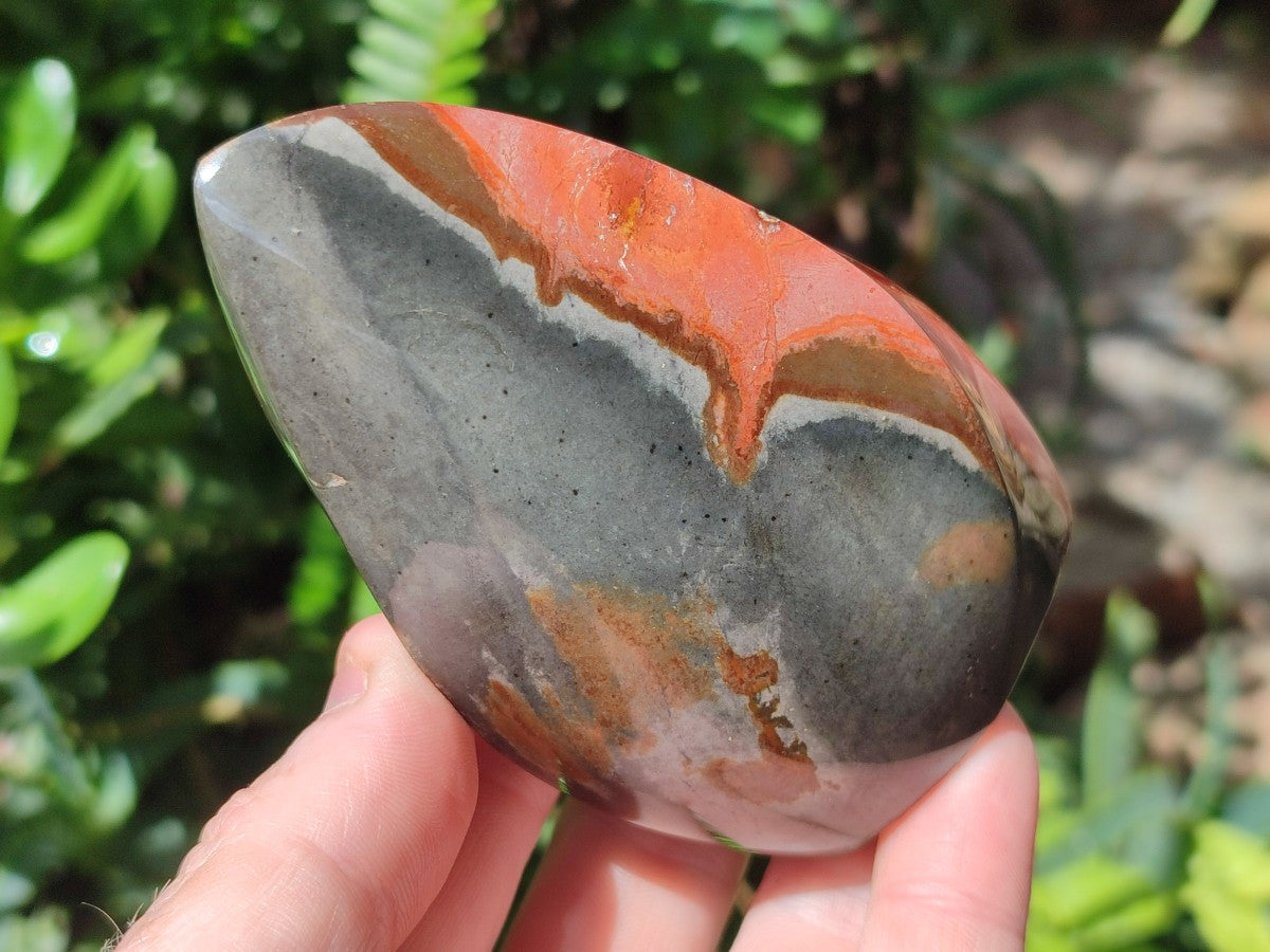 Polished Polychrome Jasper Standing Flame Display Pieces x 6 From Androka, Madagascar