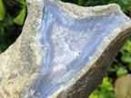 Natural Large Blue Lace Agate Geode and Vug Specimens x 2 From Nsanje, Malawi