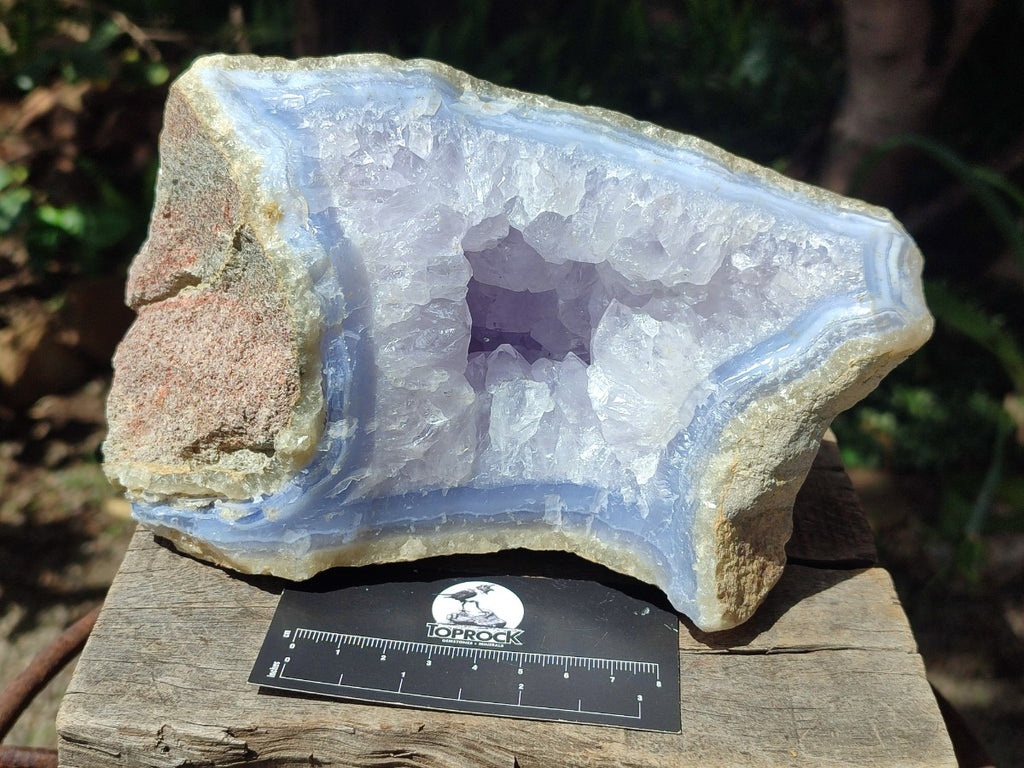 Natural Large Blue Lace Agate Geode and Vug Specimens x 2 From Nsanje, Malawi