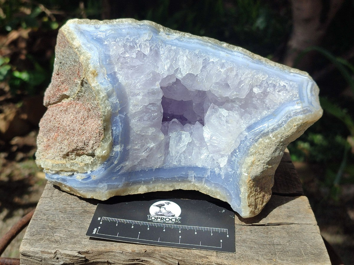 Natural Large Blue Lace Agate Geode and Vug Specimens x 2 From Nsanje, Malawi
