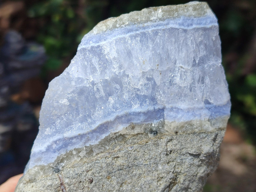 Natural Large Blue Lace Agate Geode and Vug Specimens x 2 From Nsanje, Malawi