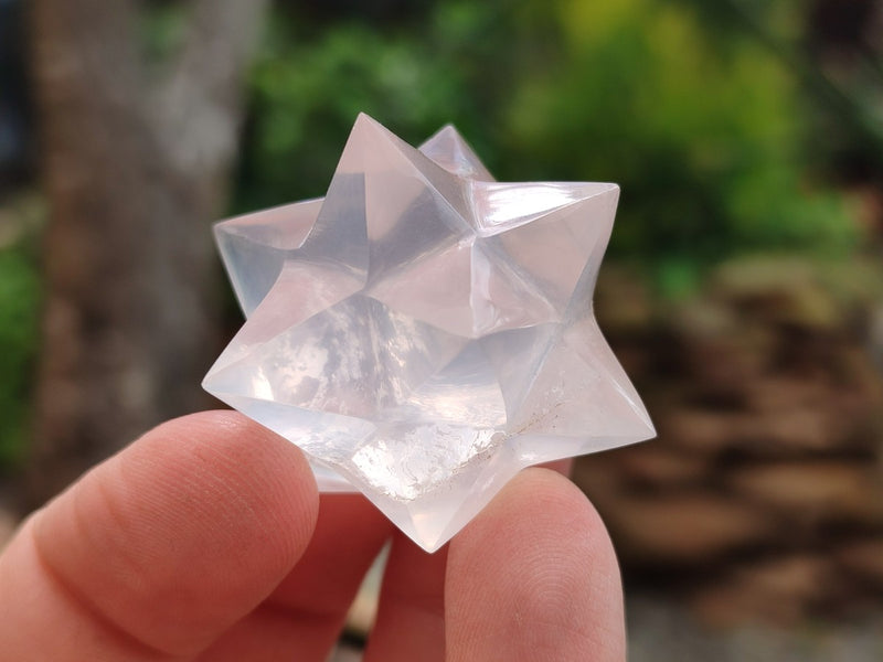 Polished Gemmy Rose Quartz Merkabah Stars x 4 From Ambatondrazaka, Madagascar