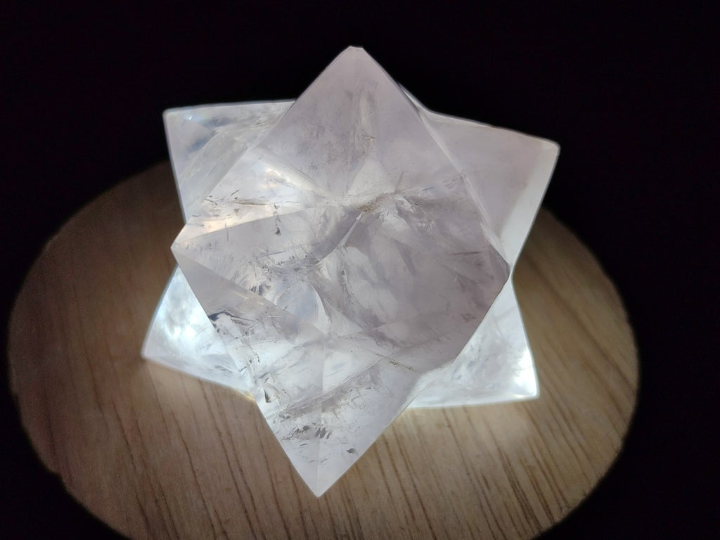 Polished Gemmy Rose Quartz Merkabah Stars x 4 From Ambatondrazaka, Madagascar