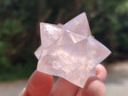 Polished Gemmy Rose Quartz Merkabah Stars x 4 From Ambatondrazaka, Madagascar