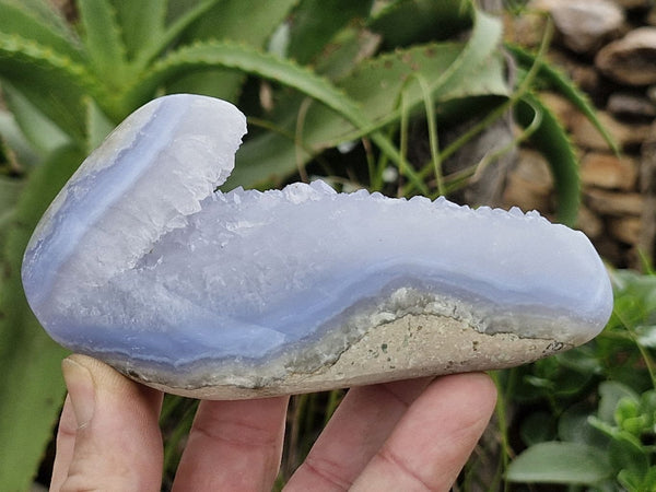 Polished Blue Lace Agate Geode Specimens  x 2 From Nsanje, Malawi - Toprock Gemstones and Minerals 