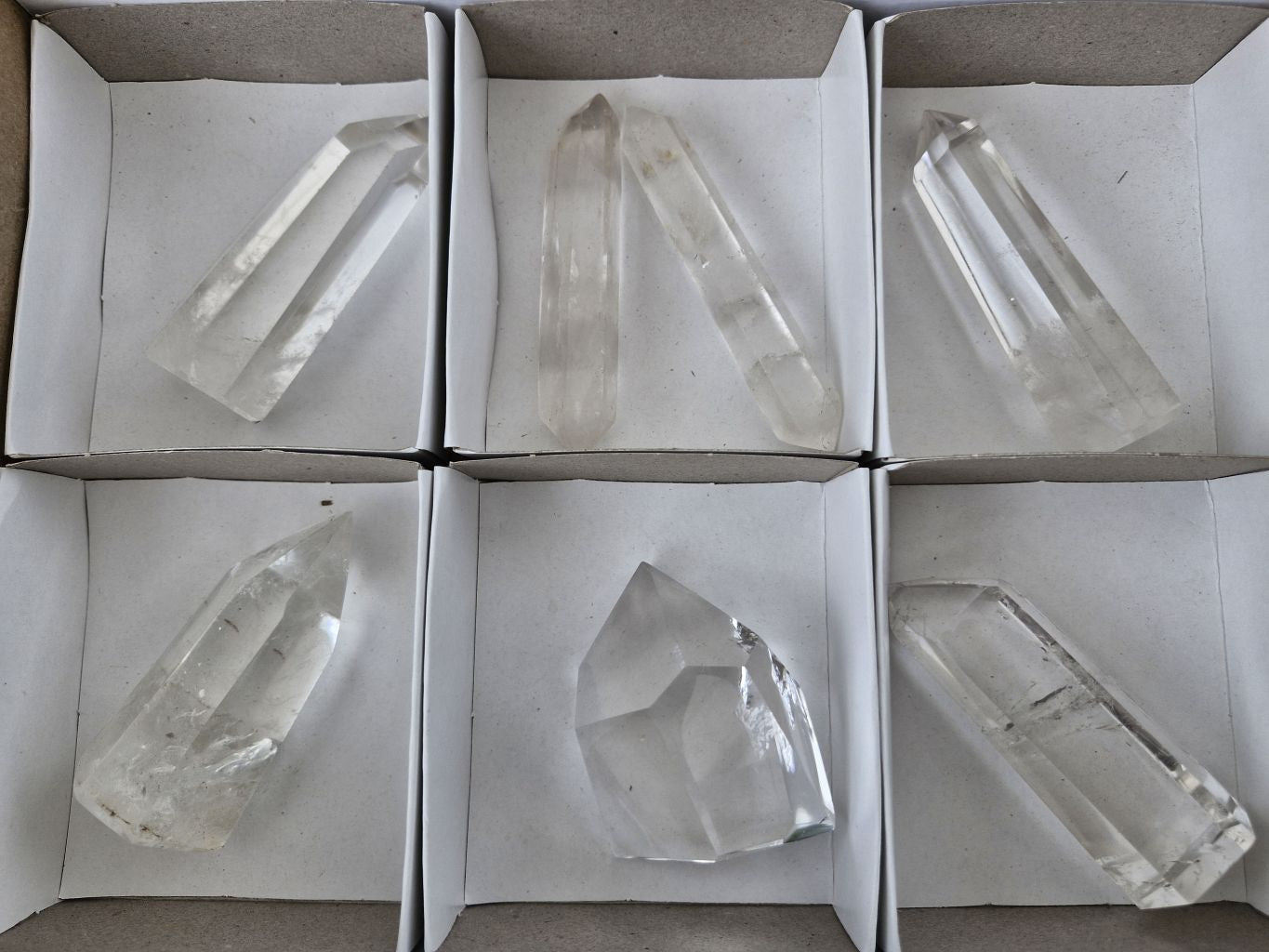 Polished Semi Optic Clear Quartz Crystals  x 7 From Madagascar - Toprock Gemstones and Minerals 
