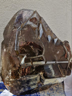 (+12 WEEKS!) Polished XXL Cascading Smokey Window Quartz Crystal with Enhydro x 1 From Akansobe, Madagascar