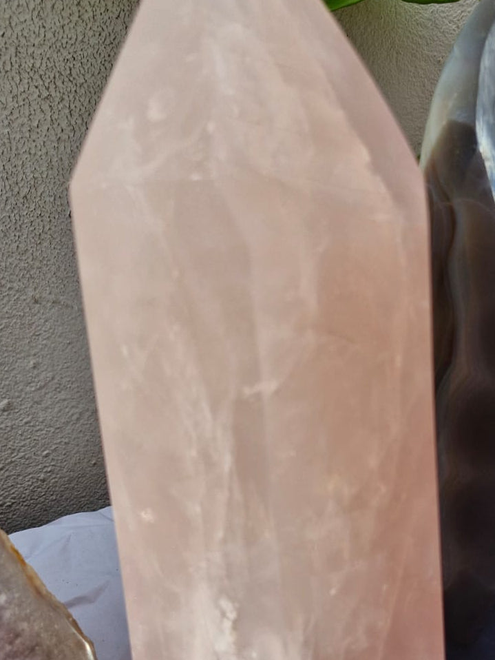 (+12 WEEKS!) Polished XL Rose Quartz Display Tower x 1 From Ambatondrazaka, Madagascar