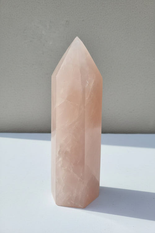 (+12 WEEKS!) Polished XL Rose Quartz Display Tower x 1 From Ambatondrazaka, Madagascar