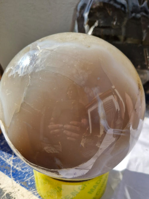 (+12 WEEKS!) Polished XL Caramel Agate Sphere x 1 From Maintirano, Madagascar