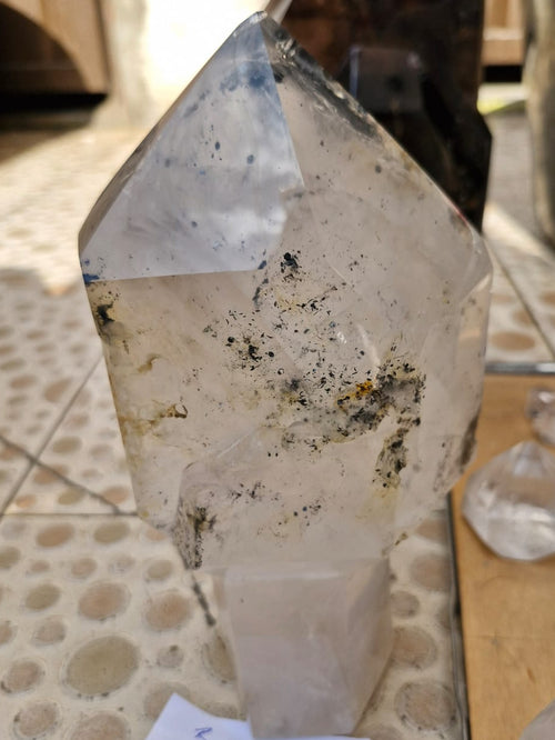 (+12 WEEKS!) Polished Large Clear Sceptre Quartz Crystal with Inclusions x 1 From Andilamena, Madagascar