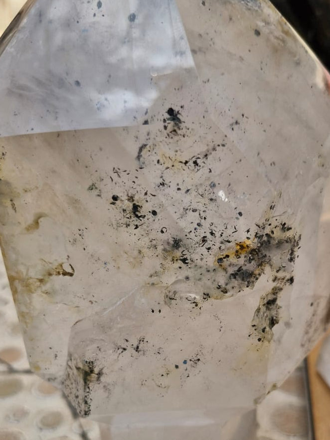 (+12 WEEKS!) Polished Large Clear Sceptre Quartz Crystal with Inclusions x 1 From Andilamena, Madagascar
