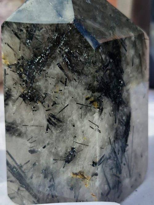 (+12 WEEKS!) Polished Medium Tourmalinated Quartz Display Crystal x 1 From Ambatondrazaka, Madagascar