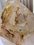 (+12 WEEKS!) Polished Large Window Quartz Crystal with a Latterite Veil Inclusion x 1 From Akansobe, Madagascar