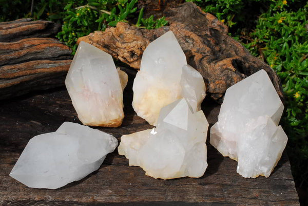 Natural Selected Intact Castle Quartz Crystals x 6 From Madagascar - TopRock