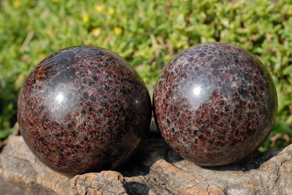 Polished Garnet Spheres x 2 From Madagascar - TopRock