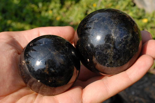 Polished Dark Gemmy Blue Iolite Blue Water Sapphire Spheres x 6 From Madagascar - TopRock