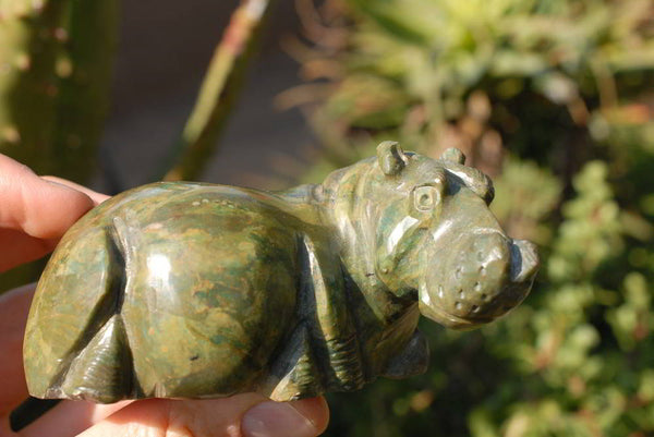 Polished Verdite Hippo Carvings x 1 Twin x 6 From Zimbabwe - TopRock