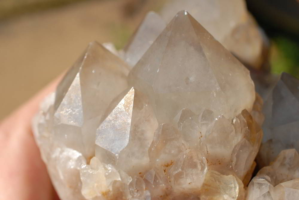 Natural Smokey Phantom Quartz Clusters x 2 From Lwena, Congo - TopRock