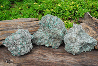 Natural Green Emeralds with Schist and Mica Matrix Specimens  x 3 From Zimbabwe - TopRock