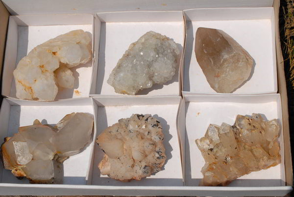 Natural Mixed Quartz Cluster Specimens x 6 From Southern Africa - TopRock