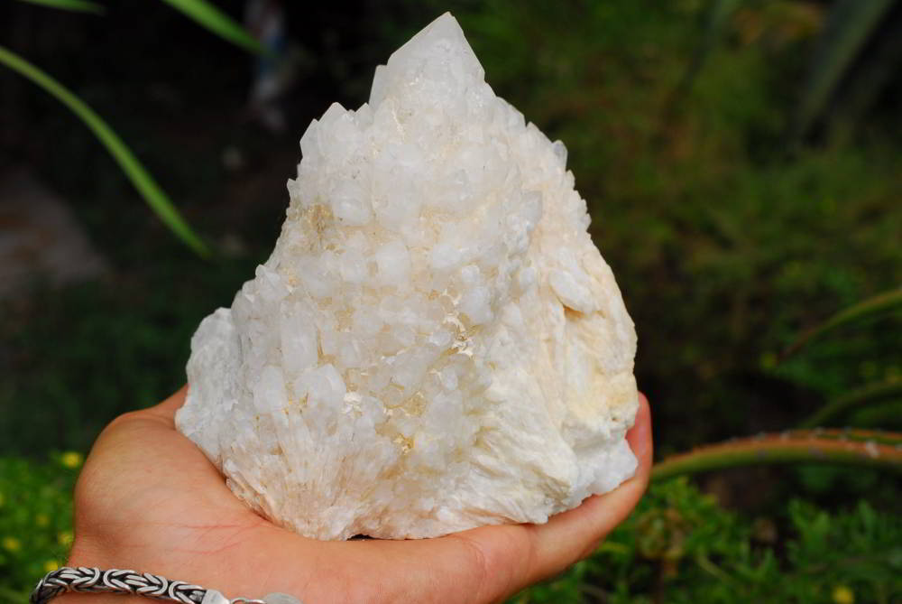 Natural Madagascar  White Phantom Window Quartz Clusters x 2 From Madagascar - TopRock