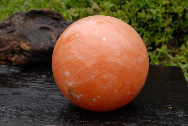 Polished Funky XL Orange Calcite Sphere (Solid Colour!)  x 1 From Madagascar - TopRock