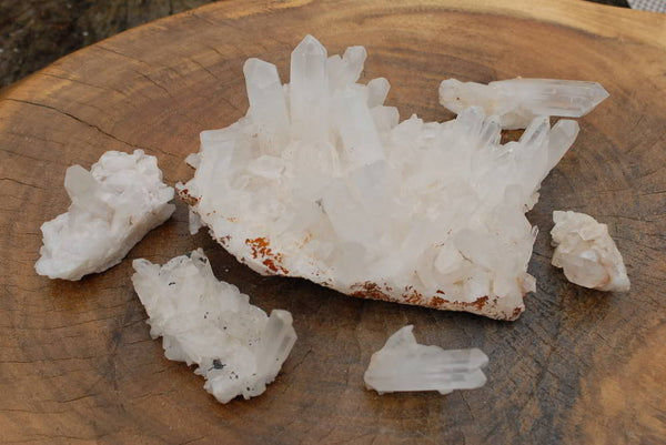 Natural Quartz Crystal Clusters x 6 From Madagascar - TopRock