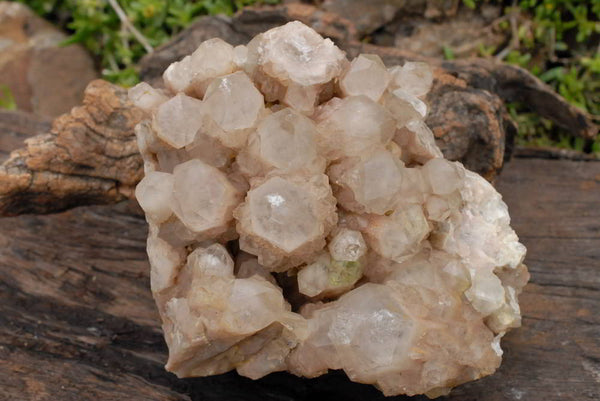 Natural Smokey Quartz Cluster With Green Epidote Phantom In Centre x 1 From Lwena, Congo - TopRock