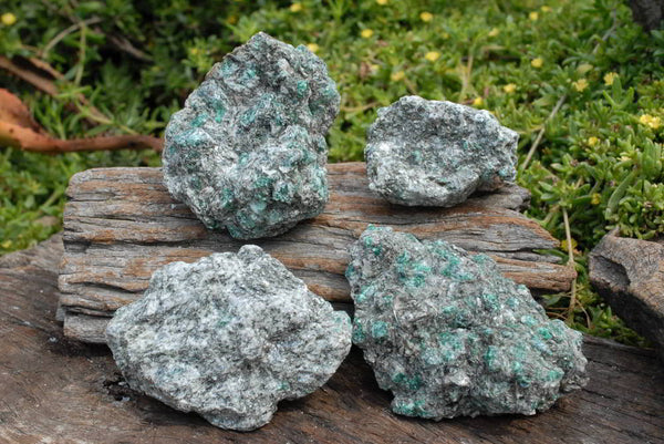 Natural Emeralds In Matrix Specimens x 4 From Sandawana, Zimbabwe - TopRock