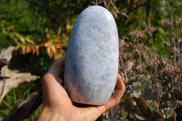 Polished Blue Calcite Standing Free Form x 1 From Madagascar - TopRock