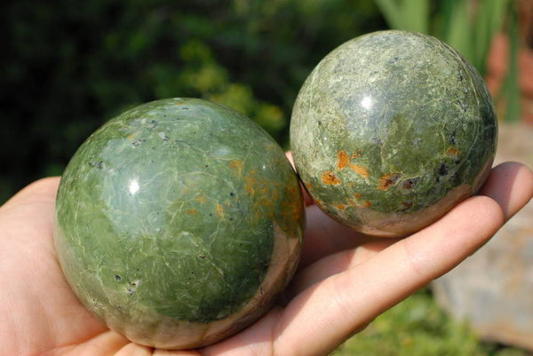 Polished Chrysoprase Spheres x 4 From Madagascar - TopRock