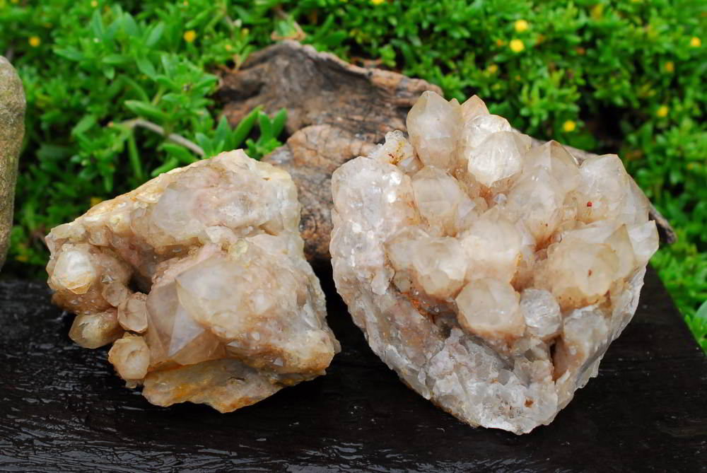 Natural Smokey Quartz Clusters x 2 From Lwena, Congo - TopRock