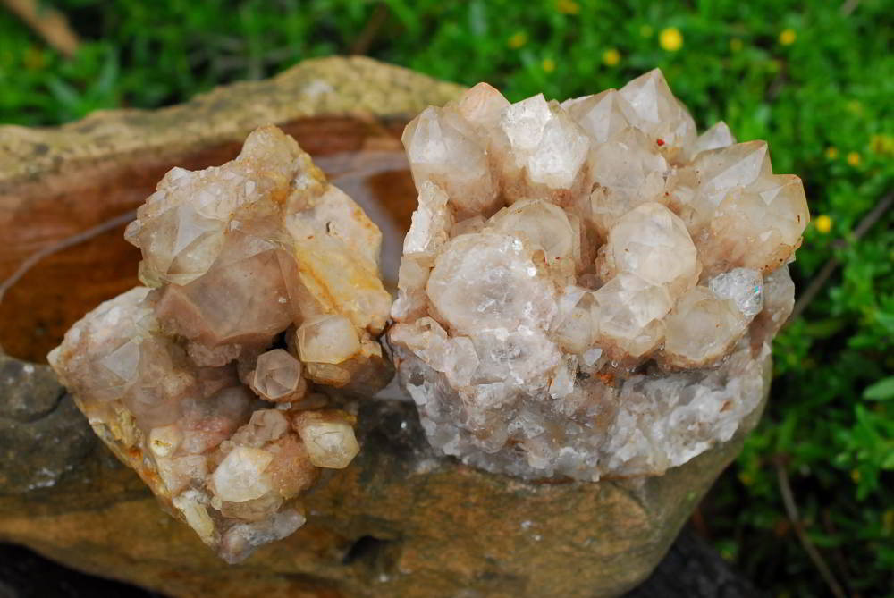 Natural Smokey Quartz Clusters x 2 From Lwena, Congo - TopRock