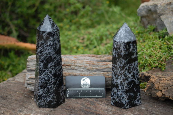 Polished Merlinite Gabbro Crystal Points x 2 From Madagascar - TopRock