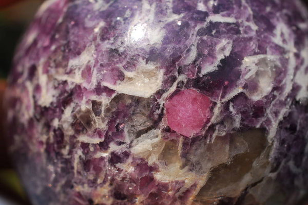 Polished Lepidolite Spheres x 2 With Pink Tourmaline & x 1 With Blue Lithium x 3 From Madagascar - TopRock