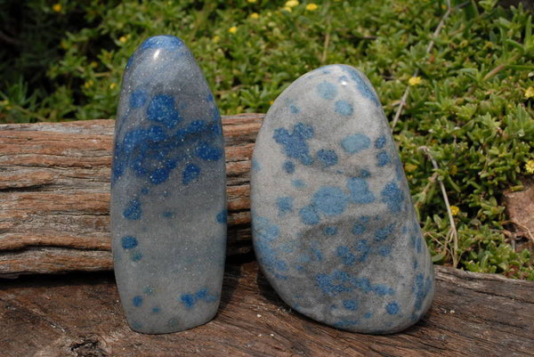 Polished Blue Spotted Spinel Standing Free Forms x 2 From Madagascar - TopRock