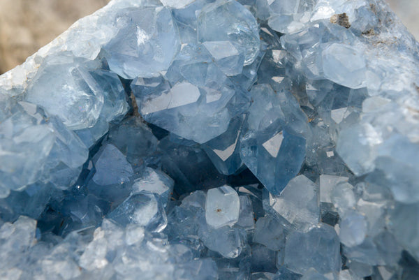 Natural Blue Celestite Geode Specimens With Large Cubic Crystals  x 1 From Sakoany, Madagascar - TopRock