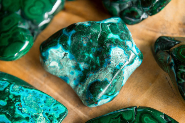 Polished Malachite Free Forms With Stunning Flower & Banding Patterns  x 6 From Kolwezi, Congo - TopRock