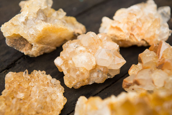 Natural Small Golden Limonite / Lemonite Quartz Clusters  x 35 From Solwezi, Zambia - TopRock