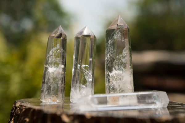 Polished Clear Quartz Crystal Points x 12 From Madagascar - TopRock