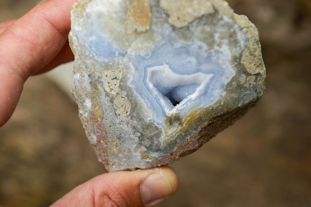 Polished One Side Polished Blue Lace Agate Geodes  x 6 From Malawi - TopRock