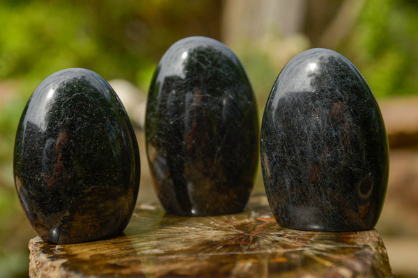 Polished Schorl Black Tourmaline Standing Free Forms  x 6 From Madagascar - TopRock