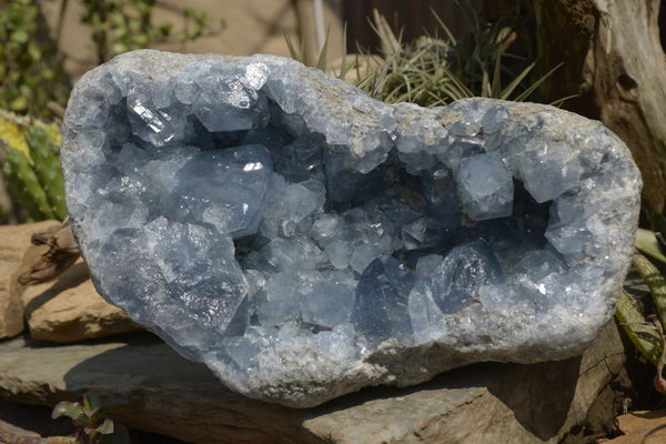 Natural Blue Celestite Geode With XL Gemmy Crystals  x 1 From Sakoany, Madagascar - TopRock