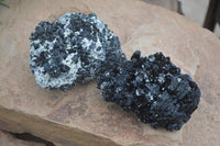Natural Schorl Black Tourmaline Specimens x 2 From Erongo, Namibia - Toprock Gemstones and Minerals 
