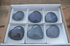 Polished  Blue Lazulite Hearts  x 6 From Madagascar - Toprock Gemstones and Minerals 