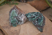 Natural Drusy Coated Ball  Malachite On Dolomite Specimens x 2 From Likasi, Congo - Toprock Gemstones and Minerals 