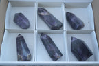 Polished Deep Purple Chevron Amethyst Points  x 6 From Zambia - Toprock Gemstones and Minerals 