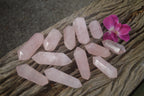 Polished Gemmy Double Terminated Rose Quartz Points x 12 From Ambatondrazaka, Madagascar - TopRock