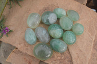 Polished Emerald Fluorite Palm Stones  x 12 From Mandrosonoro, Madagascar